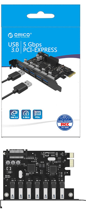 7 Ports PCI-E to USB 3.0 Expansion Card