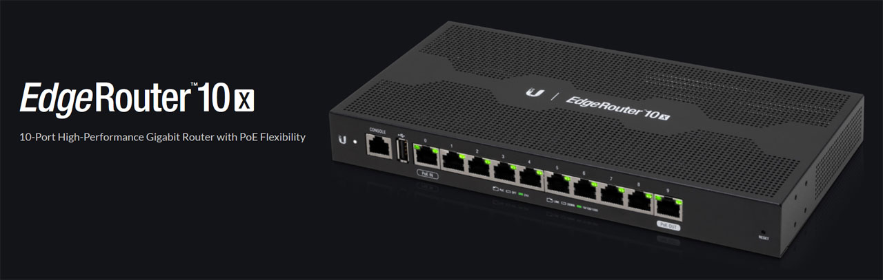 10-Port High-Performance Gigabit Router with PoE Flexibility Ubiquiti Networks EdgeRouter 10X ER-10X 