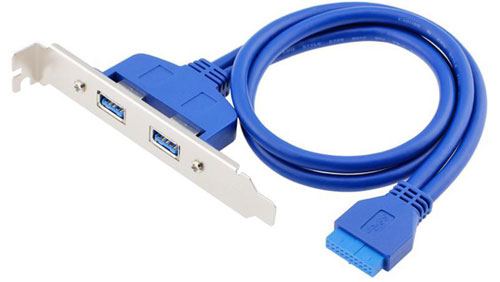 Cable Length: Extension Cable Cables 2-Port USB 3.0 Back Panel Expansion Bracket to 20-Pin Header Cable Cord