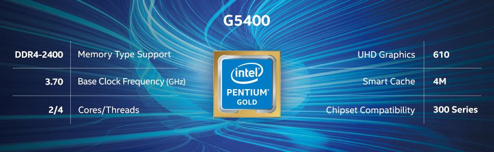 Intel Pentium Gold G5420 Dual-Core Coffee Lake Processor 3.8GHz 8GT/s 4MB LGA 1151 CPU Retail
