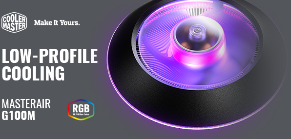 Cooler Master Masterair G100m Rgb Top Down Low Profile Mini Itx Cpu Air Cooler Copper Heat Column Base Aluminum Fins 92mm Rgb Ring Fan Rgb Lighting For Amd Ryzen Intel Lga1200 1151 Newegg Com