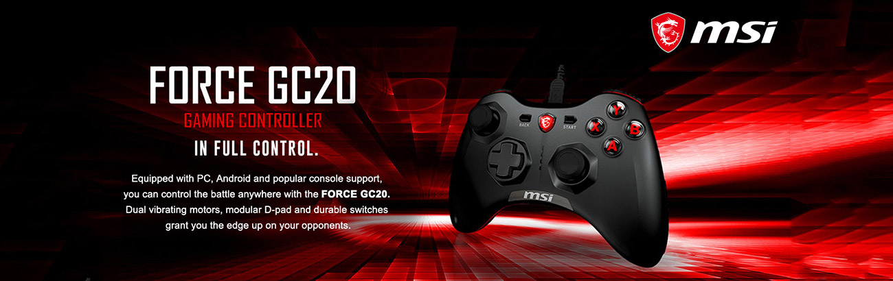 stam Dor Wordt erger MSI AC Force GC20 GAMING Controller Wired 2m USB PC Android devices PS3  Retail - Newegg.com