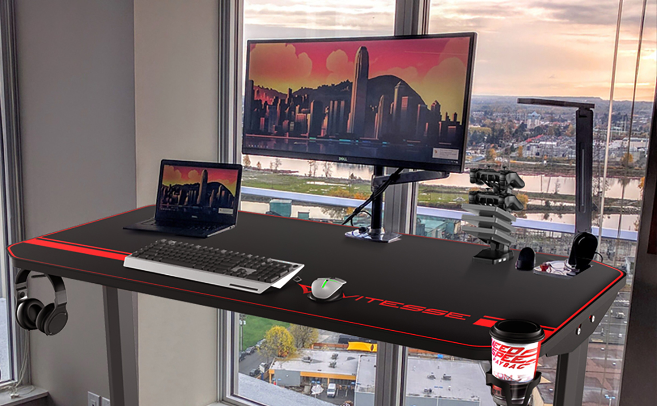 Vitesse 44 5 Inch Gaming Desk Racing Style Computer Desk Newegg Com