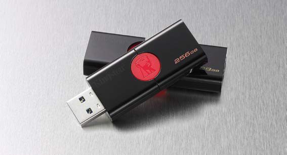Kingston 256GB DataTraveler 106 USB flash drive unsheathed from its casing