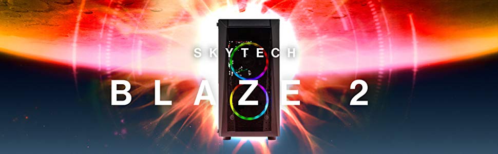 SkyTech Blaze II Gaming Computer PC Desktop – Ryzen 5 2600 6-Core 3.4 GHz, NVIDIA GeForce GTX 1650 4G, 500G SSD, 8GB DDR4