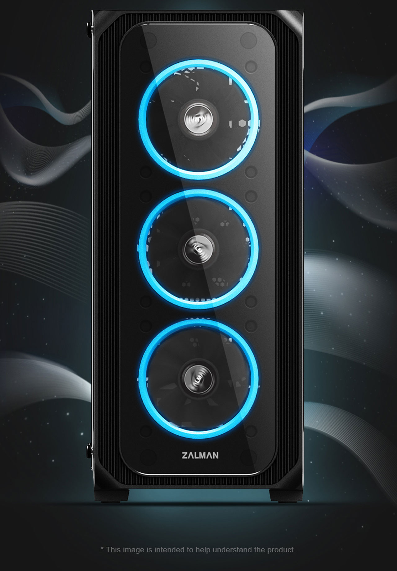 ZALMAN Z7 Neo ATX Mid-Tower, Pre-Installed 4 RGB LED Ring fans (3 x ...