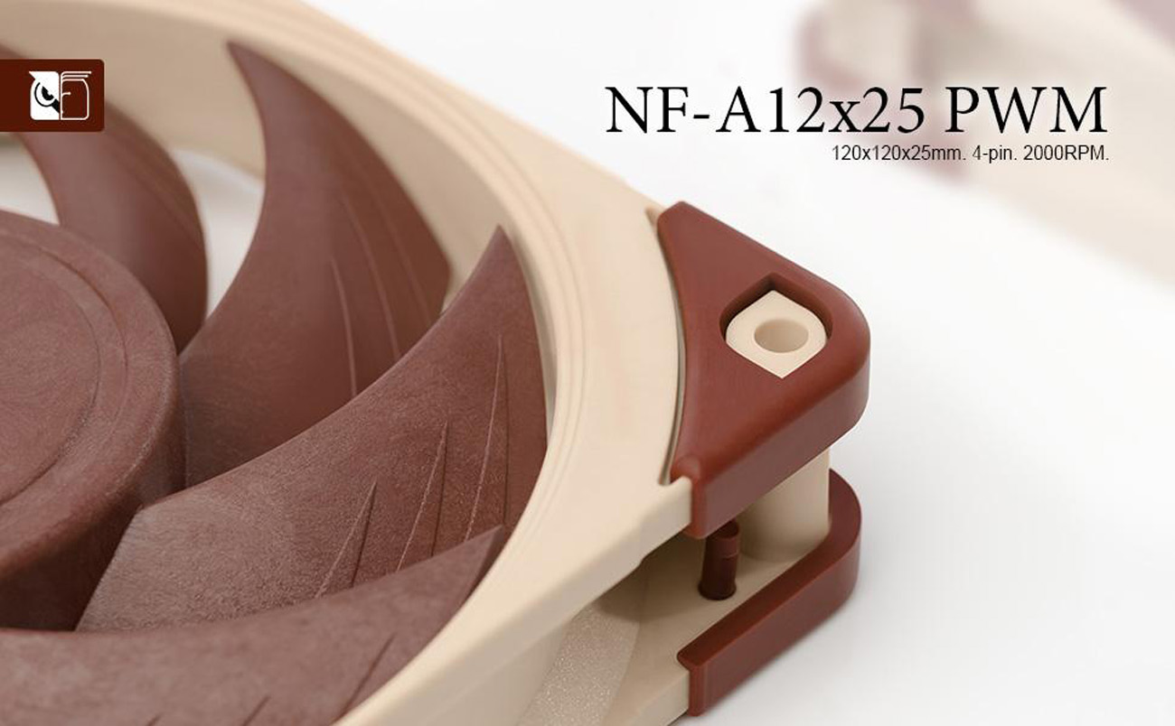 4-Pin 120mm, Brown Noctua NF-A12x25 PWM Premium Quiet Fan 