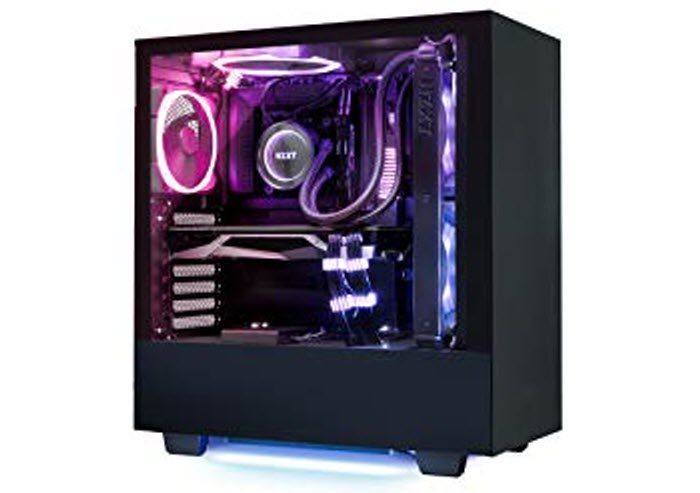 a build with HUE 2 components inside glowing RGB effects