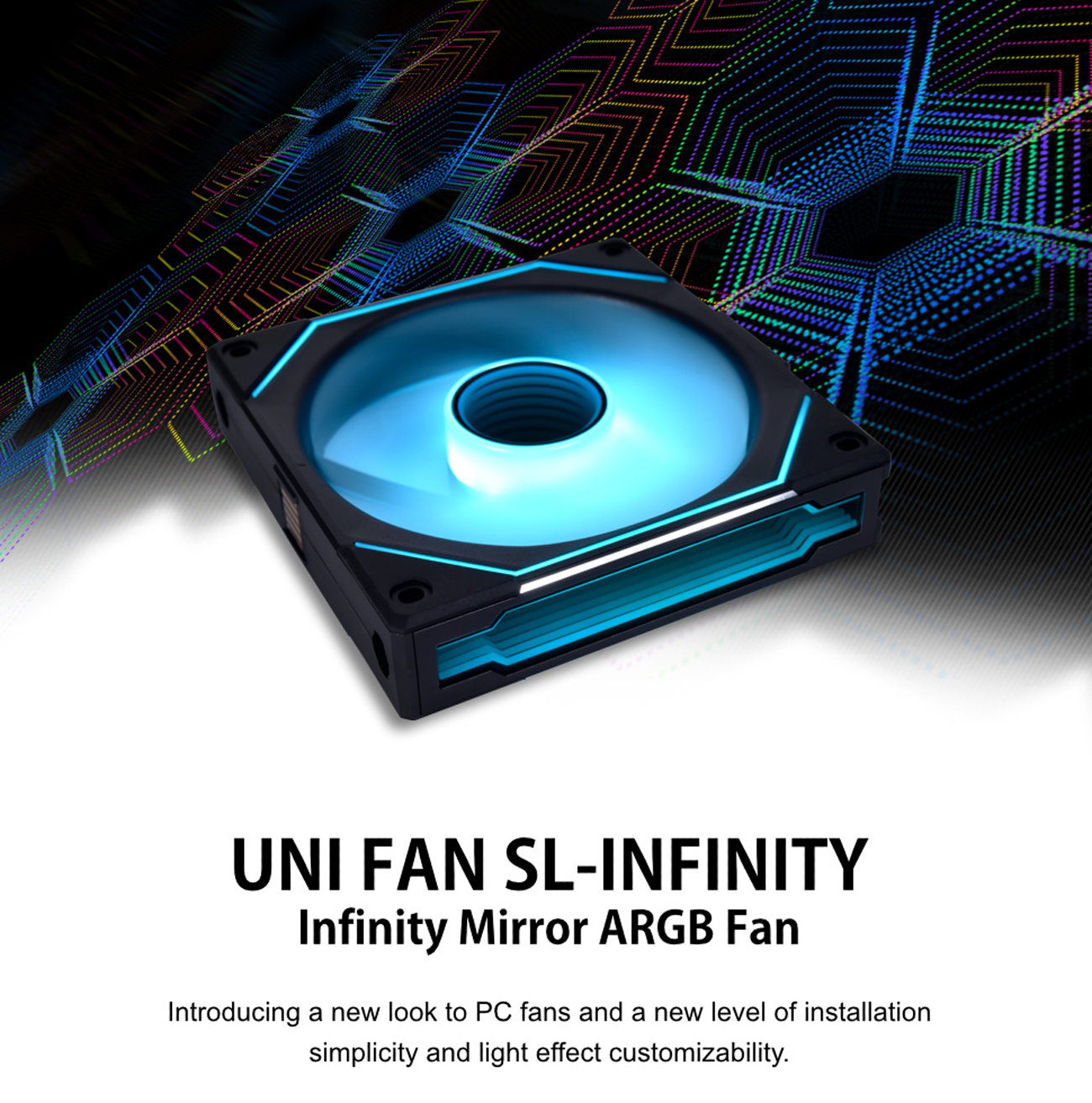 LIAN LI UNI FAN SL INFINITY 120 RGB WHITE 3 PCS PACK ---UF-SLIN120-3W ( L  Connect 3.0 Controller included)