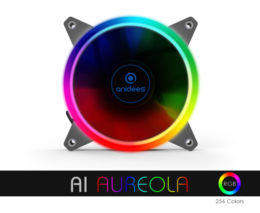 Anidees Wireless RGB LED 120mm Case Fan