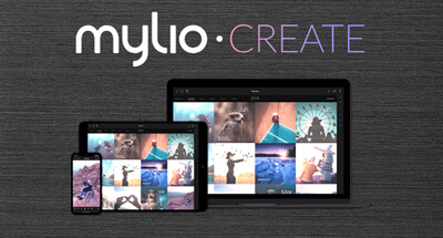 Mylio Create with a smartphone, a tablet and a laptop