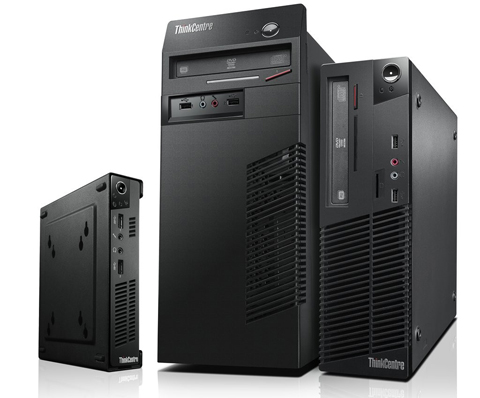  Front view of ThinkCentre M92p in three form factors, from left to right: Tiny, Tower, and Small Form Factor  