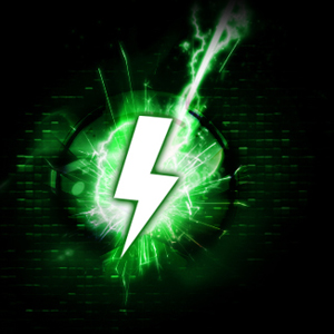  Green lightning with a lighting symbol at the center  