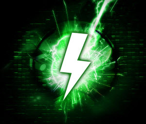 a green thunderbolt logo