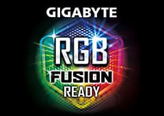 a GIGABYTE RGB Fusion logo