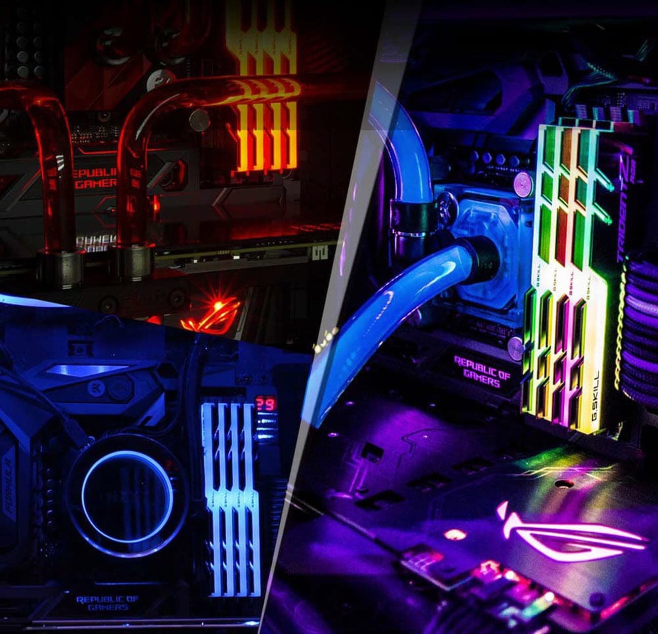 TridentZ RGB memory modules installed in three different systems