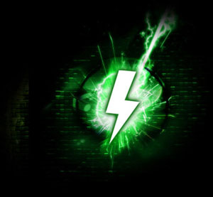 Green Lightning Bolt Icon Graphic