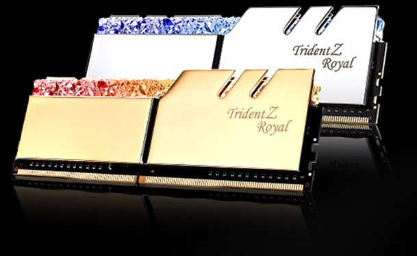 G.SKILL Trident Z Royal Series Crystalline solid CNC-cut aluminum heatspreaders close-up