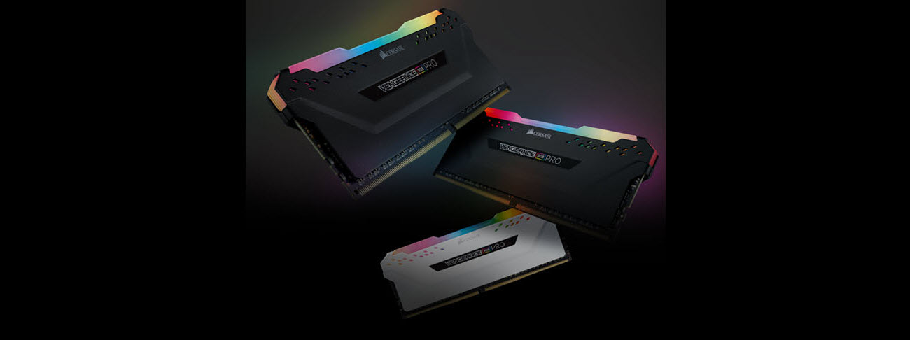 Vengeance RGB Pro Series DDR4 memoryin black and white finishes