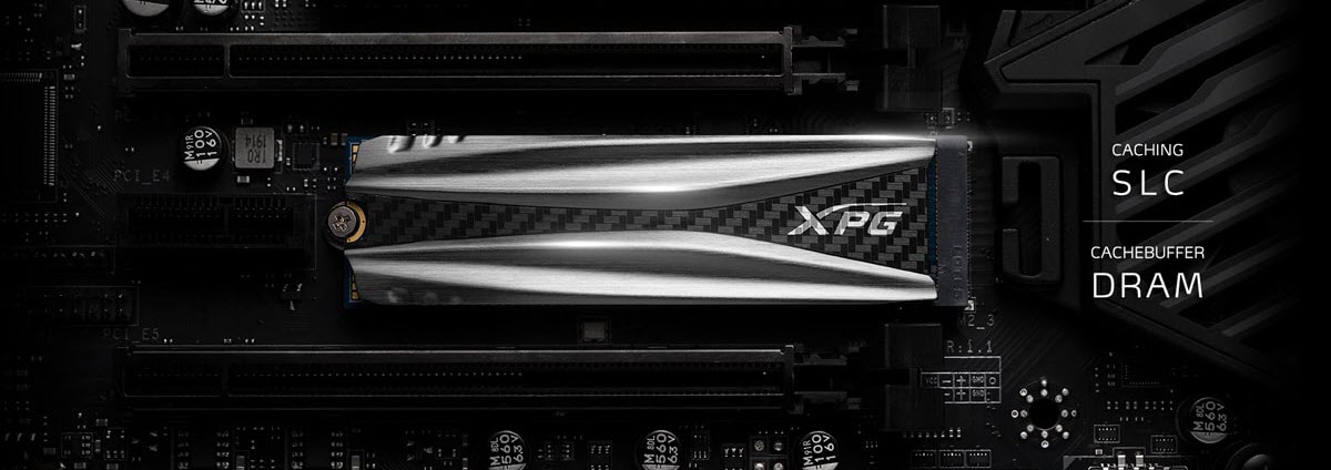 the front view of XPG GAMMIX S50 installed on the motherboard
