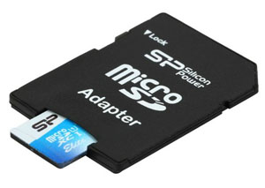 An SDXC adapter is included