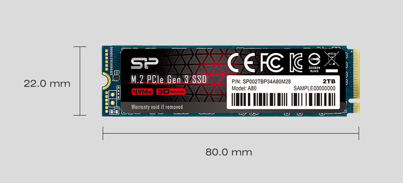 シリコンパワー M.2 PCIe SSD 2TB A80シリーズ - 通販 - www