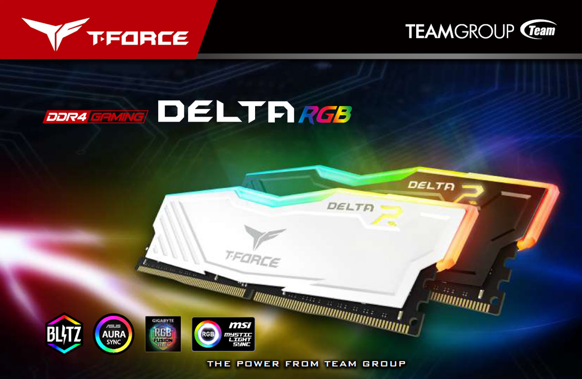 Team T-Force Delta RGB 8GB DDR4 2400MHz PC4-19200 Memory RAM TF3D48G2400HC15B01