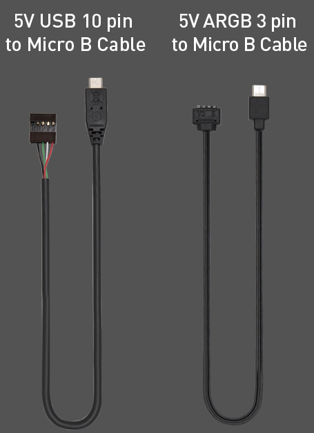 5V USB 10 pin to Mico B Cable and 5V ARGB 3 pin to Micro B Cable