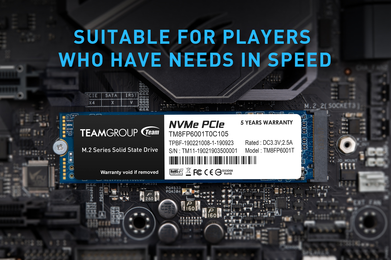 Team Team M.2 2280 NVMe PCIe Gen3x4 SSD MP33シリーズ 1.0TB TM8FP6001T0C101
