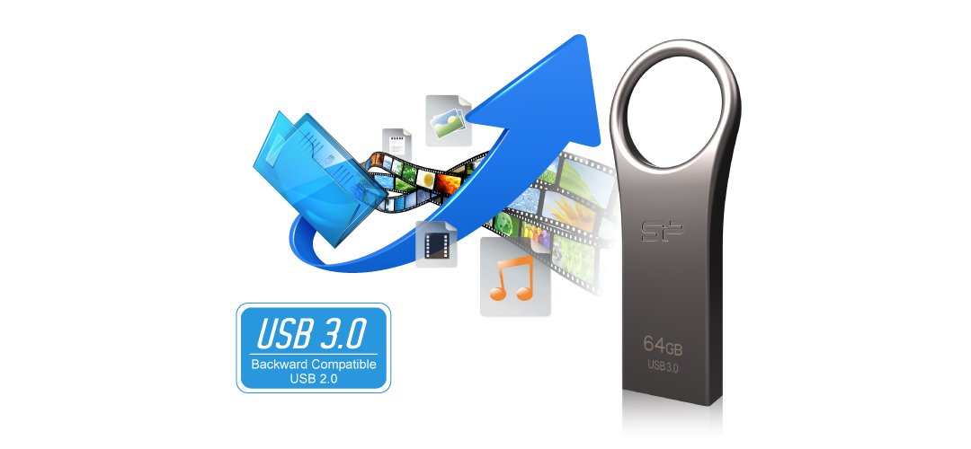 Silicon Power 64GB Jewel J80 USB 3.0 Flash Drive (SU064GBUF3J80V1TAB