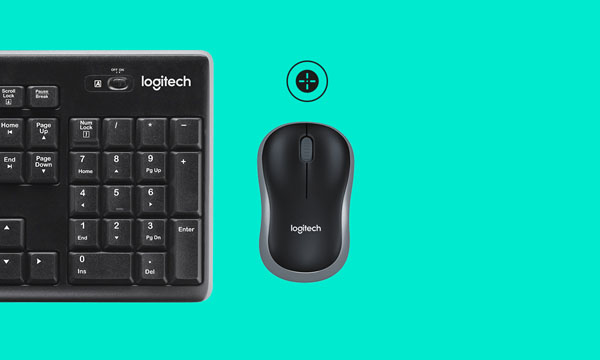 Logitech MK270 mouse and keyboard side by side