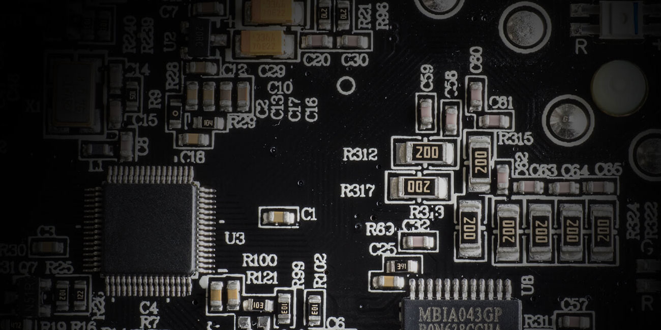 Closeup of the MK730's inner circuitry