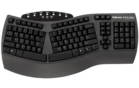 Fellowes Microban Split Design Keyboard 98915 Black Wired Keyboard ...