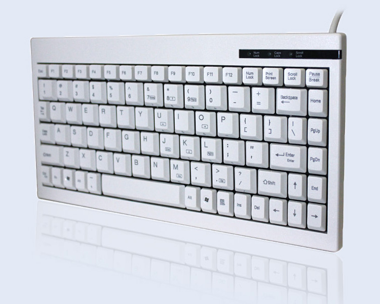 ACK-595PW - Mini Keyboard with Embedded Numeric Keypad (PS/2, White)
