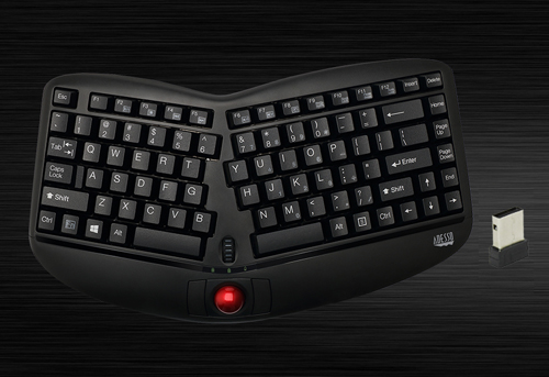 Tru-Form Media 3150 – 2.4 GHz Wireless Ergo Trackball Keyboard