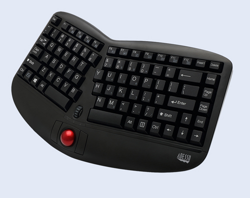 Tru-Form Media 3150 – 2.4 GHz Wireless Ergo Trackball Keyboard