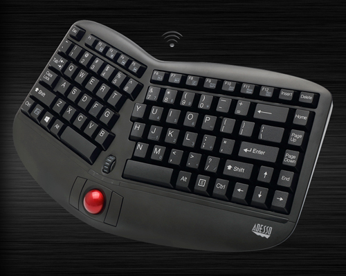 Tru-Form Media 3150 – 2.4 GHz Wireless Ergo Trackball Keyboard