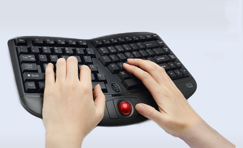 Tru-Form Media 3150 – 2.4 GHz Wireless Ergo Trackball Keyboard