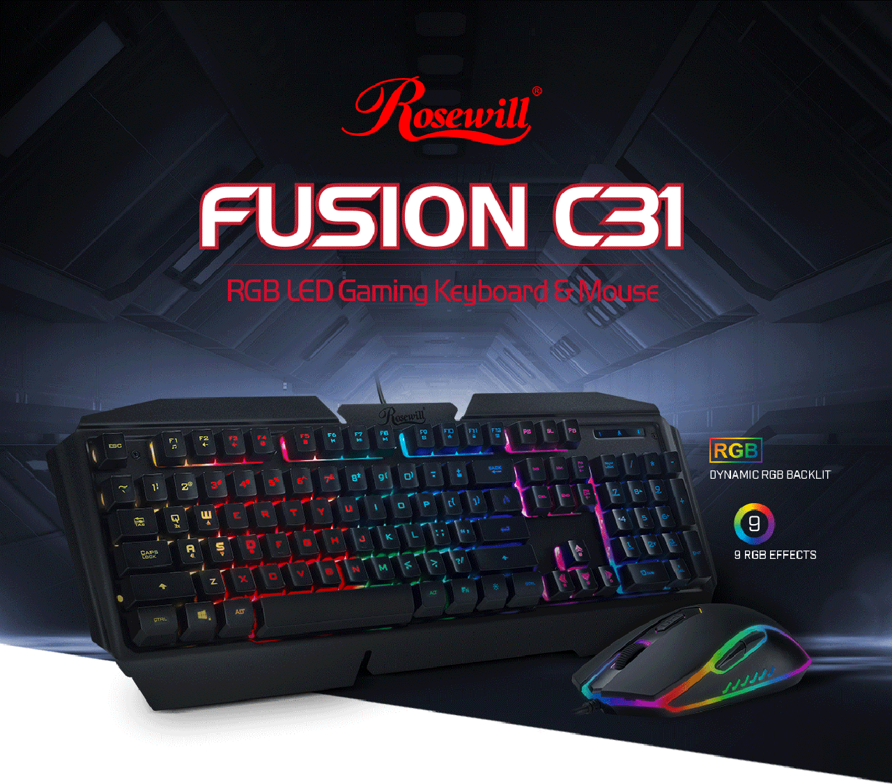 Rosewill FUSION C31 Gaming Keyboard and Mouse Combo, Mechanical