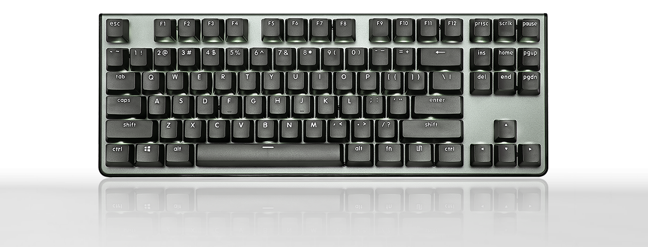 a black keyboard with a backlighting