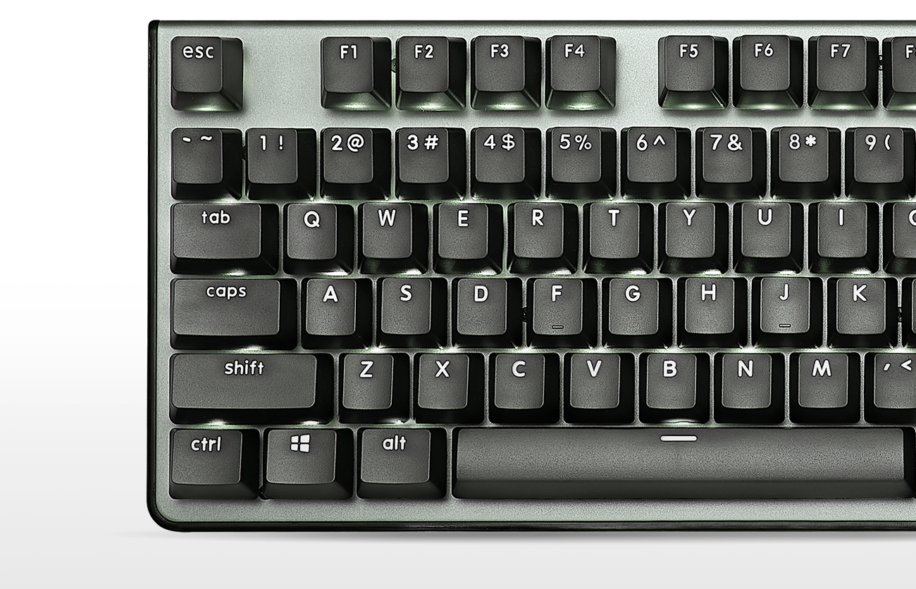 a black keyboard with a backlighting