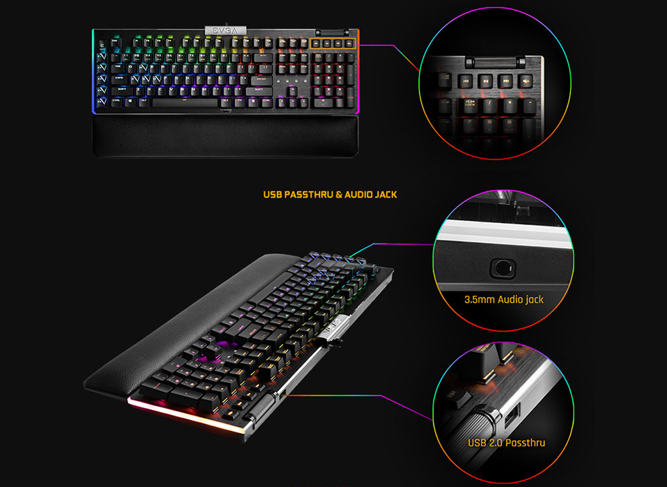 EVGA Z20 RGB Optical Mechanical (Clicky Switch) Gaming Keyboard 812-W1 ...