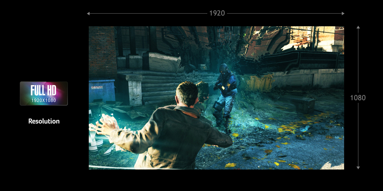 An in-game scene is marked with 1920 pixels width and 1080 pixels height