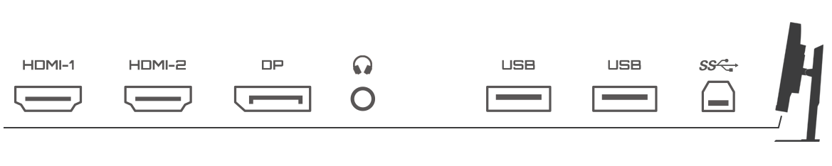 Detail ports: 2 HDMI, 1 DP, 3 USB