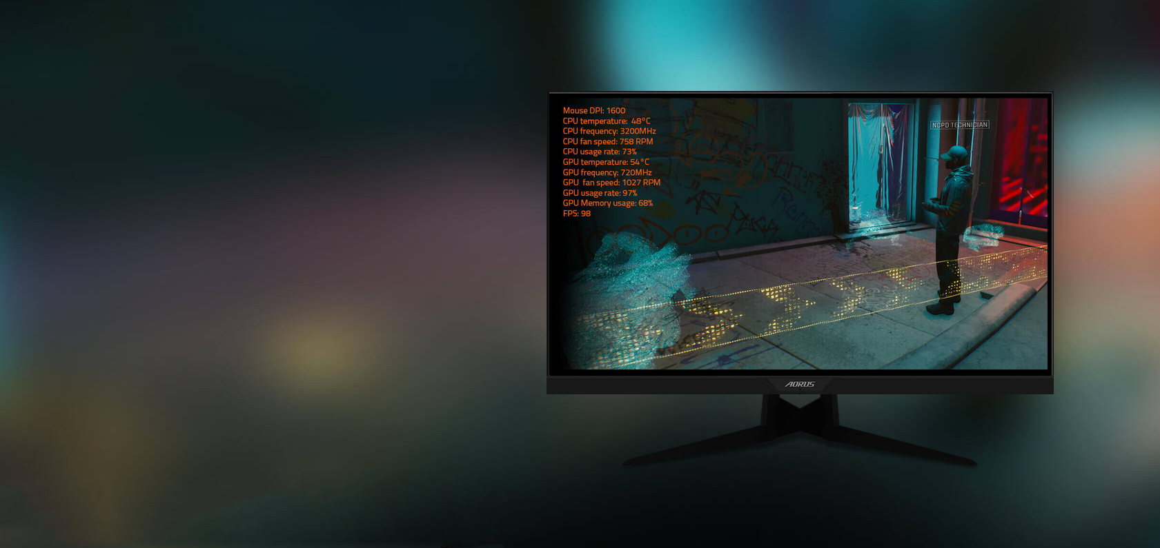 AORUS FI27Q-X 27 240Hz 1440P HBR3, G-SYNC Compatible, SS IPS Gaming Monitor,  Exclusive Built-in ANC, 2560 x 1440, 0.3ms Response Time, HDR, 93% DCI-P3,  1x Display Port 1.4, 2x HDMI 2.0, 2x