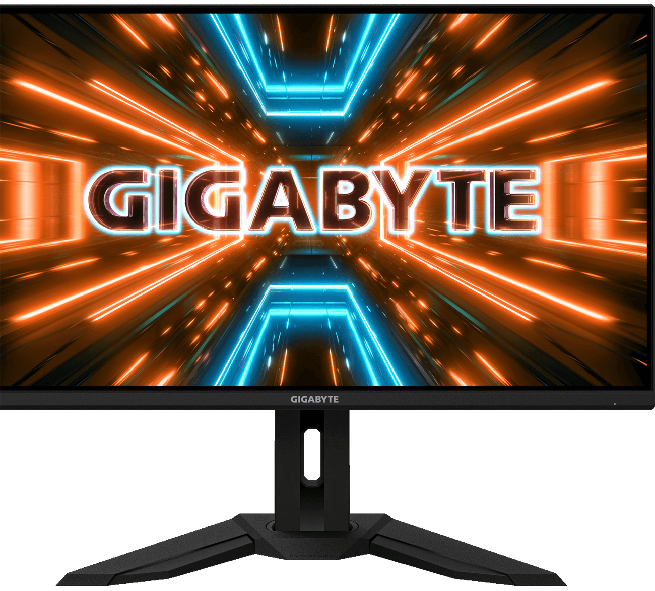 Hero Image: big Gigabyte logo on the center of gaming display. 