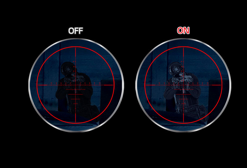 a image splited into two, showing difference between black stabilizer on and off