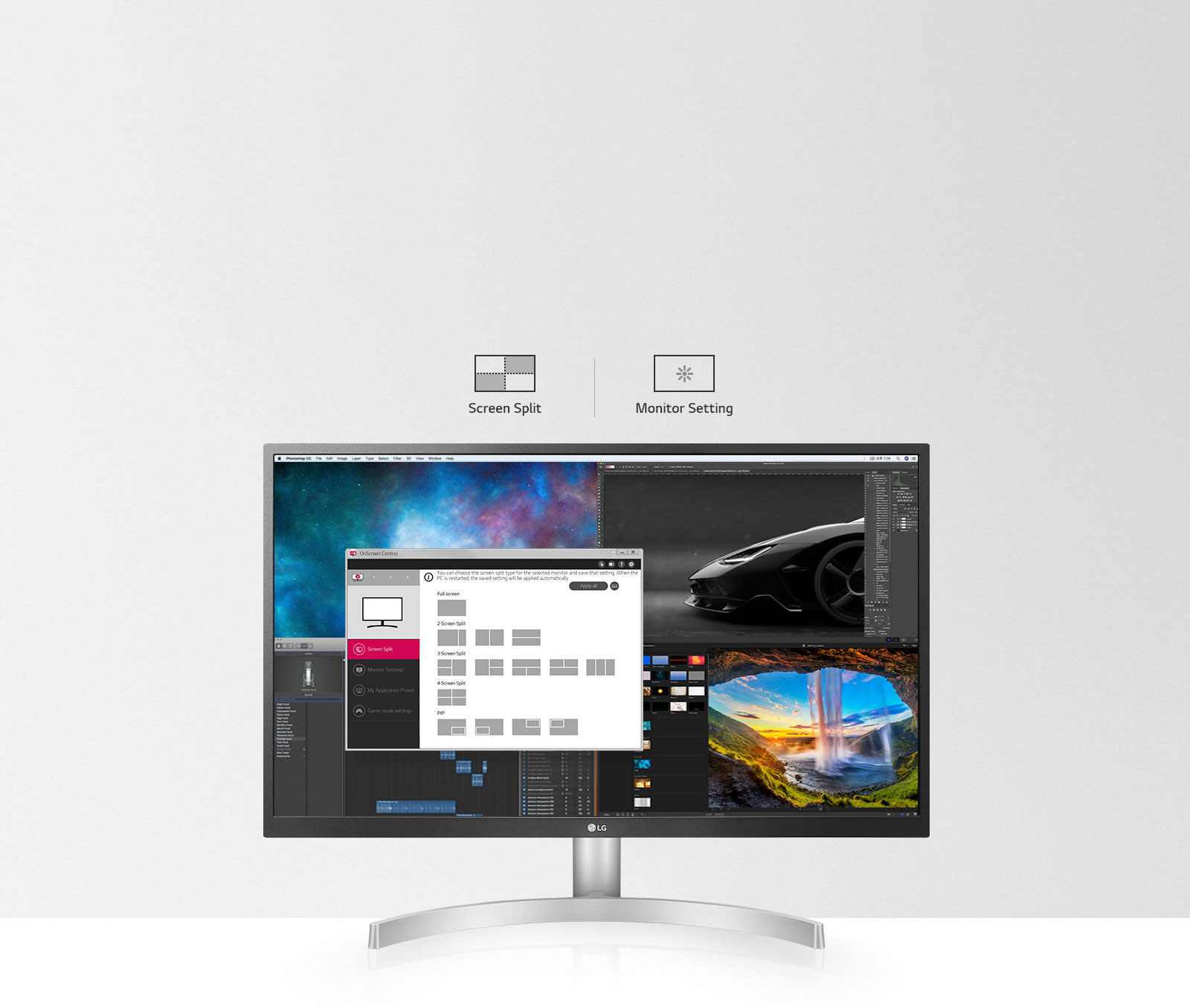 LG 27UL500-W Black / Silver 27" 5ms (GTG) Widescreen sRGB 98% 4K UHD