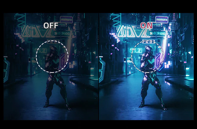 a image splited into two, showing difference effect between black stabilizer on and off