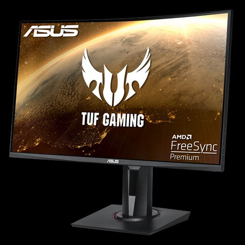 TUF Gaming Monitor with a space image as screen